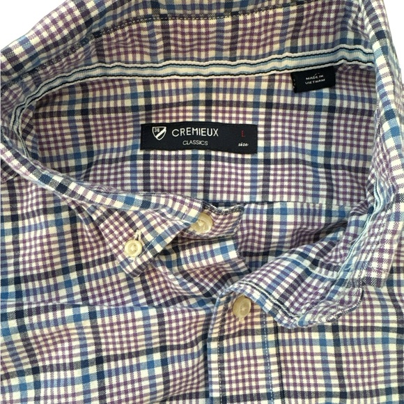 Daniel‎ Cremieux Classics Men’s L Purple Checkered Button up - Picture 2 of 6